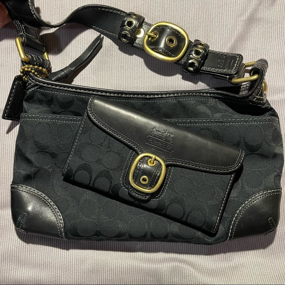 Coach Black Hobo Bag & Wallet